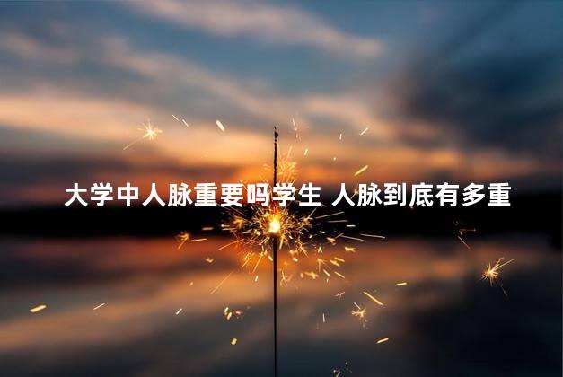 大学中人脉重要吗学生 人脉到底有多重要